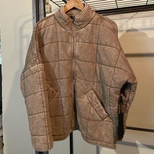 NWT Khaki Forever 21 Quilted jacket, free people dupe small